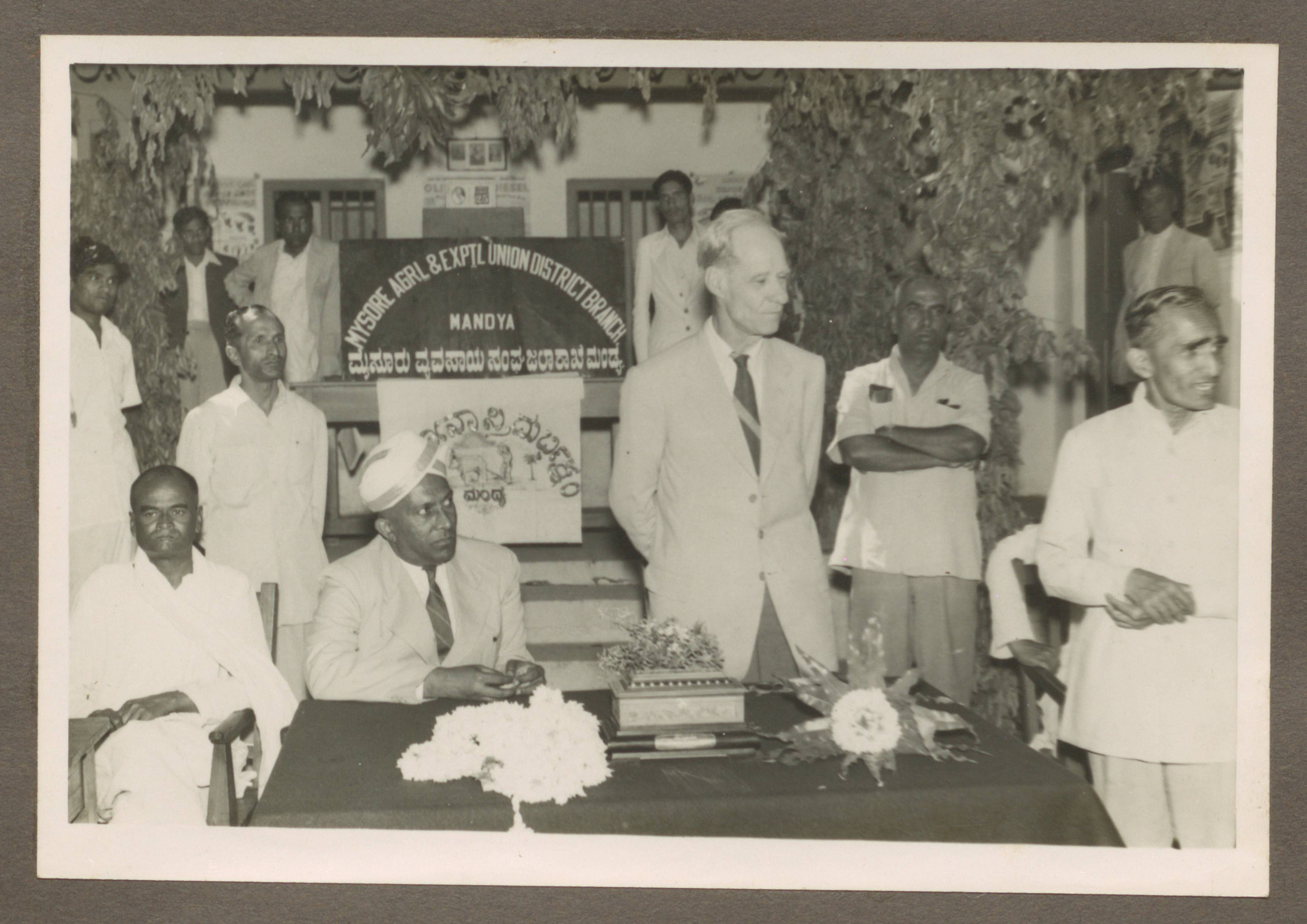 Mysore Agricultural and Experimental Union District Branch, Mandya -- 1954 Visit to India