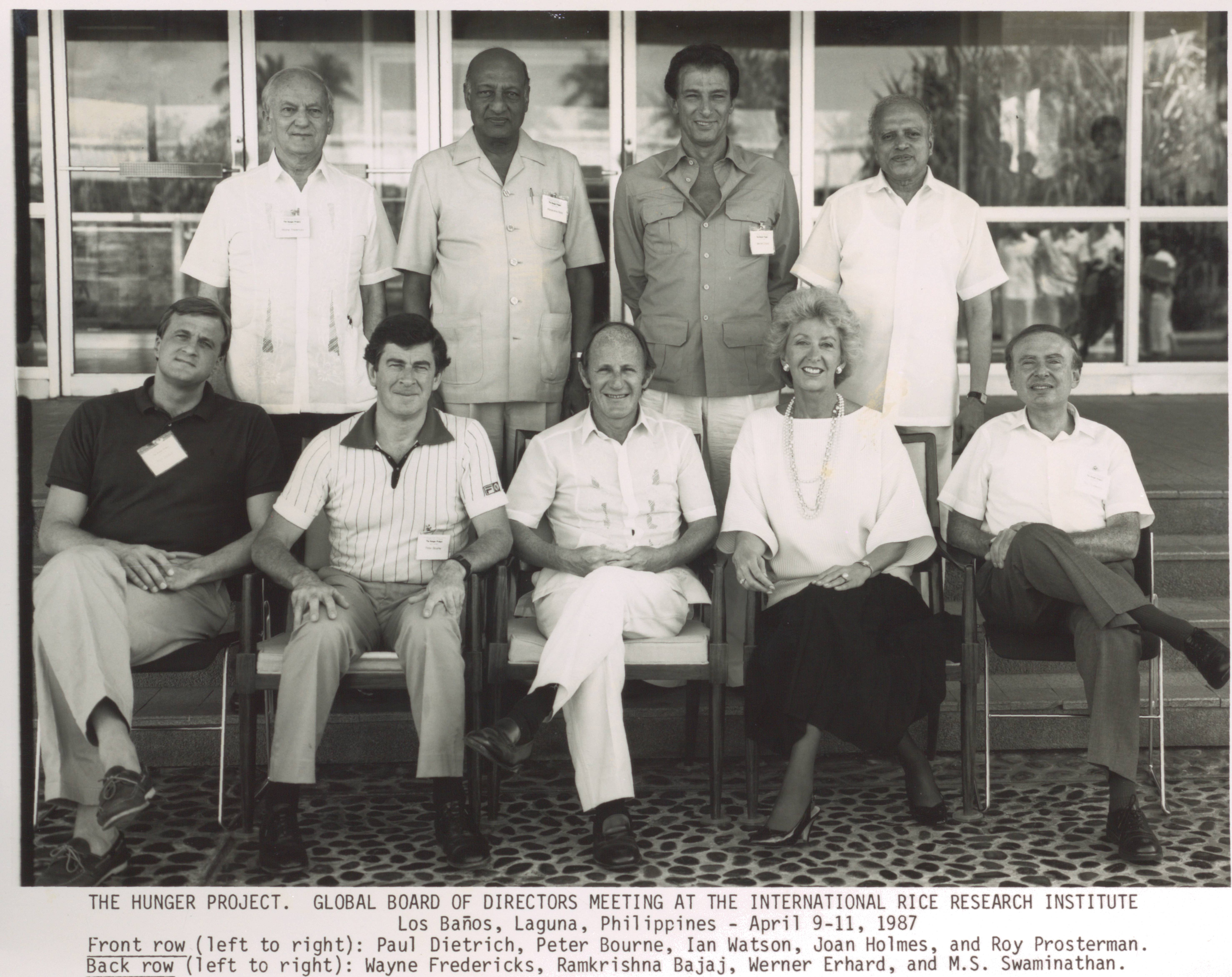 M.S. Swaminathan and the Hunger Project,Global Board of Directors Meeting at the International Rice Research Institute, Los Banos, Laguna, Philippines